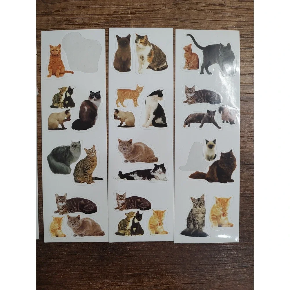 Cat Stickers Lot Realistic Kittens Full Partial Sheets Tabby Siamese Orange Vtg